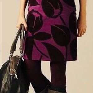 ANTHROPOLOGIE Boden purple velveteen skirt